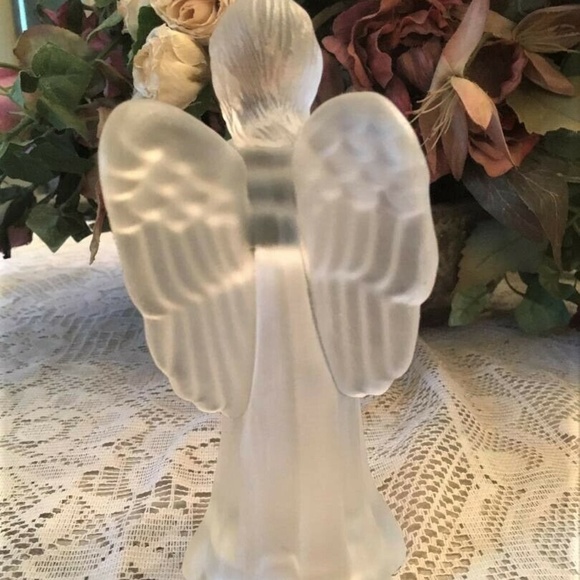 Adorable Frosted Glass Angel Christmas Tree Topper - Picture 7 of 8